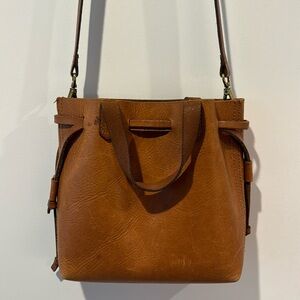 Madewell Brown Leather Bucket Crossbody Bag